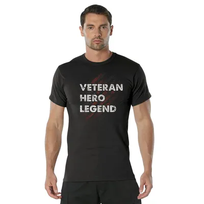 Rothco Veteran Hero Legend T-Shirt - Black, Small