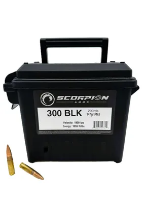 Scorpion Ammunition 300 BO 147gr 200rd Ammo Can - 300B147FMJ-S200